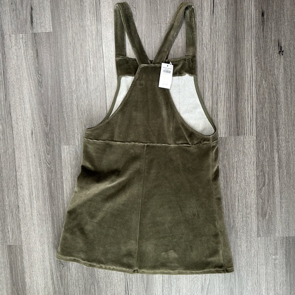 Hollister Olive Green Overall Short Dress with Pocket - Picture 6 of 6